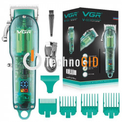 Професійна стрижкова машинка VGR Professional Clipper Transparent Green V-660 