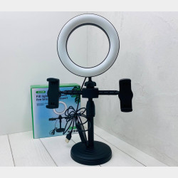 Кільцева Led-лампа Ring Light 16 сантиметра на круглому штативі з 2 тримачами 