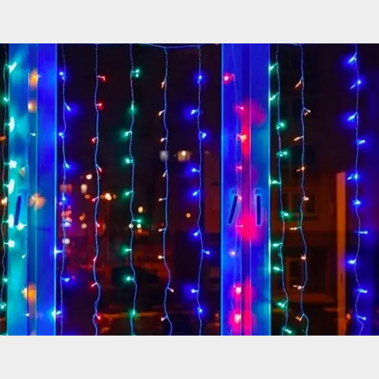 Гирлянда штора улица 300LED (RD095) 3m*2m Микс
