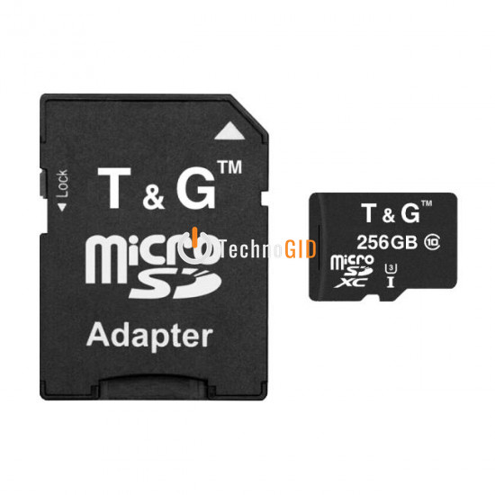 Картка пам'яті micro SDHC 256 GB T&G (class10) (UHS-3) (з адаптером)