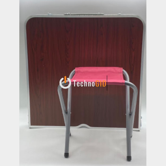 Стіл для пікніка з 4 стільцями Folding Table (60х120 см) бордо 