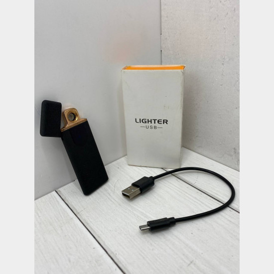 Зажигалка USB Lighter (Черный) / ART-0485-3 (заказ от 10шт) (200шт)