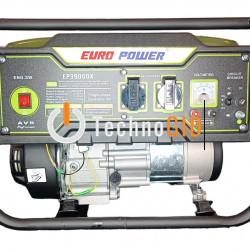 Генератор бензиновий Europower EP3900DX (3,2-3,5KVA) (Ручний пуск) (Бак-10л) (Ніжки)