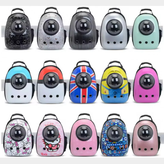 Космічний рюкзак для перенесення тварин CosmoPet з ілюмінатором. Чорний лимон