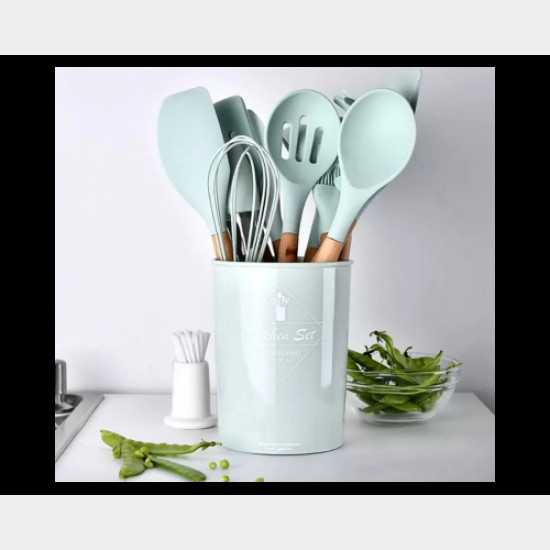 Набір кухонного приладдя 12 предметів Kitchen Set (чорний, червоний, рожевий, рожевий, фіол) (24)