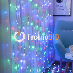 Гірлянда водоспад 240 Led, 3 * 2м, мульти, перемикач режимів 