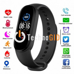 Фітнес-браслет Smart Band M5 з функцією Bluetooth + функція моніторингу сну, режим тренування та крокомір Чорний