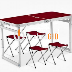 Стіл Посилений для пікніка з 4 стільцями Folding Table HEAVY (60х120 cантиметрів) 