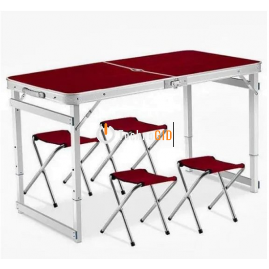 Стіл Посилений для пікніка з 4 стільцями Folding Table HEAVY (60х120 cантиметрів) 