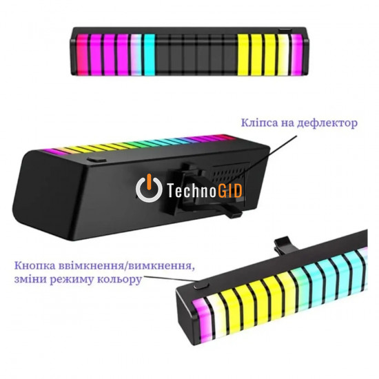 Автомобільна ароматична лампа з мікрофоном RGB F1 