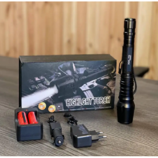 Фонарь ручной XML-T6 100000W TP-50 Highlght Torch длина 19см 