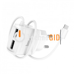 Адаптер HOCO USB CHARGER DOUBLE + MICRO CABLE C 59A 