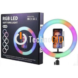 Кільцева LED-лампа RGB MJ36 (36 сантиметрів ) (3 кріплення) (керування на дроті) 