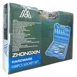 Набор инструментов хроматирование ZHONGXIN Wrench Socket (Для дома и авто) 108шт. / JC 8055-1 (4шт)