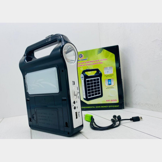 Фонарь-Power Bank-радио с солнечной панелью 9V 3W EP-035