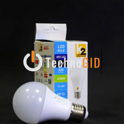 Світлодіодна LED-лампа KES 222 12-48 V, E27, 9W, 6500 K, 820L від акумулятора