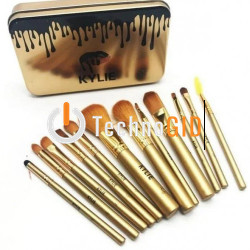 Професійний набір пензлів для макіяжу Kylie Jenner Make-up brush Gold set 12 шт 160 шт. в ящику