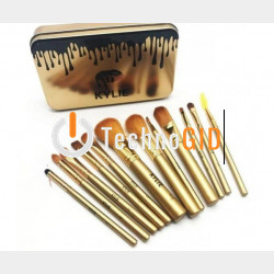 Професійний набір пензлів для макіяжу Kylie Jenner Make-up brush Gold set 12 шт 160 шт. в ящику