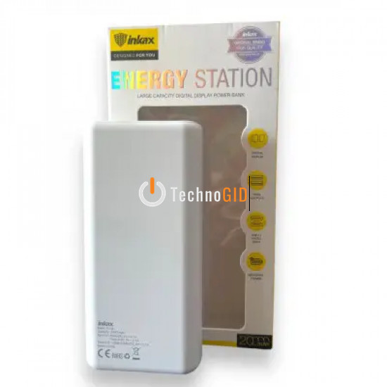 POWER BANK INKAX PV-48 на 20000mAh з циферблатом, без шнура (2 виходи)