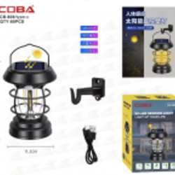 Кемпинговый фонарь с аккумулятором и солнечной панелью CB 808