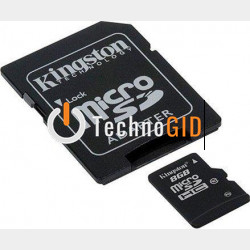 Картка пам яті micro SDHC 8 GB Kingston (class 10) (UHS-1) (з адаптером)