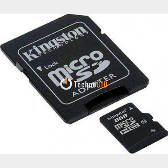 Картка пам'яті micro SDHC 8 GB Kingston (class 10) (UHS-1) (з адаптером)