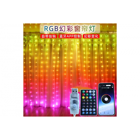 Гирлянда Штора (SFK-06) 3*3 APP Bluetooth (USB) 