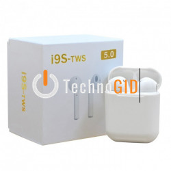 Навушники бездротові блютуз TWS i9s tws Double V 5.0 EDR Bluetooth Pop-up NEW Stereo Plus White кейс