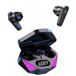 Беспроводные наушники X15 с Bluetooth и RGB подсветкой, черные (100)