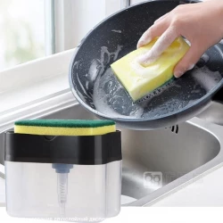 Натискний дозатор диспенсер для мийного засобу з місцем для губки Sponge Caddy 