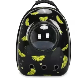 Космічний рюкзак для перенесення тварин CosmoPet з ілюмінатором. Чорний лимон