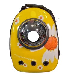 Космічний рюкзак для перенесення тварин CosmoPet з ілюмінатором. Жовта ромашка