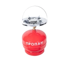 Балон газовий 5 літрів червоний побутовий комплект з пальником 21см (1ящ.=4шт.)